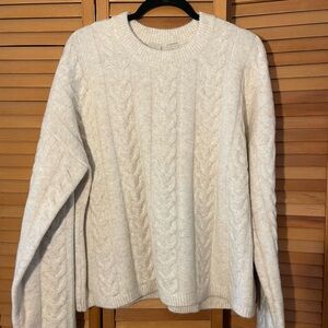 Women’s Cable Knit Crewneck Sweater - Cream